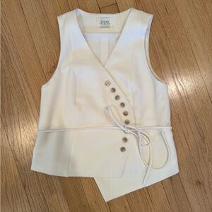 DISSH White Asymmetric Wrap Vest SIZE SMALL